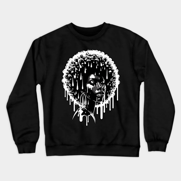 Afrocentric Woman Dripping With Melanin Crewneck Sweatshirt by Graceful Designs